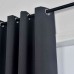 100% Блекаут завеса »München Dark« с Коланче, 3 размера, Пълно Затъмняване, десен „Рибена кост“ за Тръбен Корниз, Цвят Тъмно Сив код-202410-009