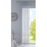 Блестящо Сиво Перде на Ресни-Конци за Релса с кукички и тунел за Тръбен Корниз 250x145 см код-20303CN-034
