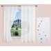 Комплект 2 къси пердета 150х90 и 2 коланчета, бродерия Зелени точки и вълни, за релса и тръбен корниз код-112232