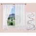Комплект 2 къси пердета 150х90 и 2 коланчета, бродерия Кафяви вълни, за релса и тръбен корниз код-112231