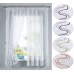 Комплект 2 къси пердета 150х90 и 2 коланчета, бродерия Зелени вълни, за релса и тръбен корниз код-112231