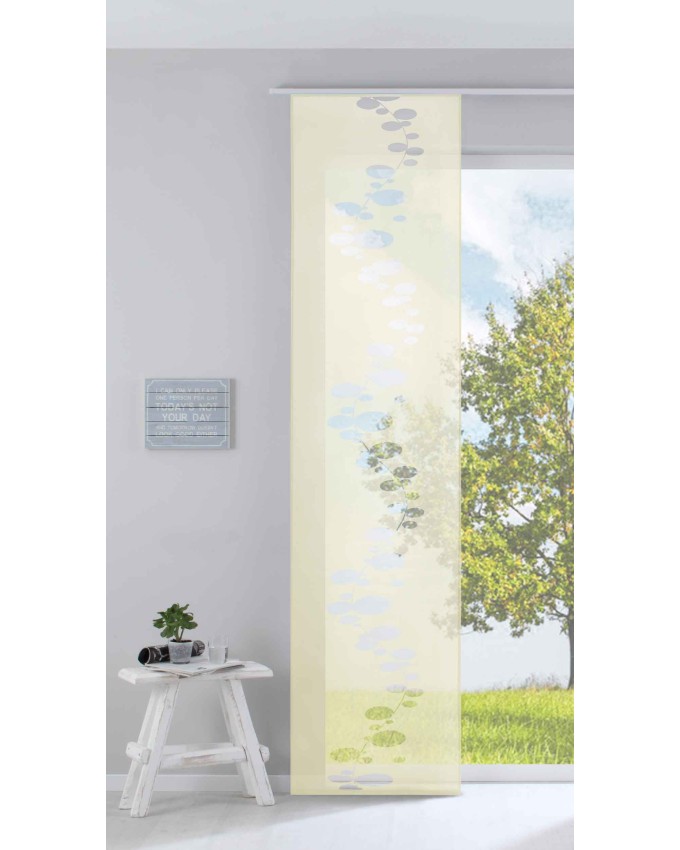 1 бр. Японска стена 245х60 см. със стилен Ausbrenner мотив "Bubble" за обикновени релси с включен комплект за окачване Цвят Крем код-85613-002